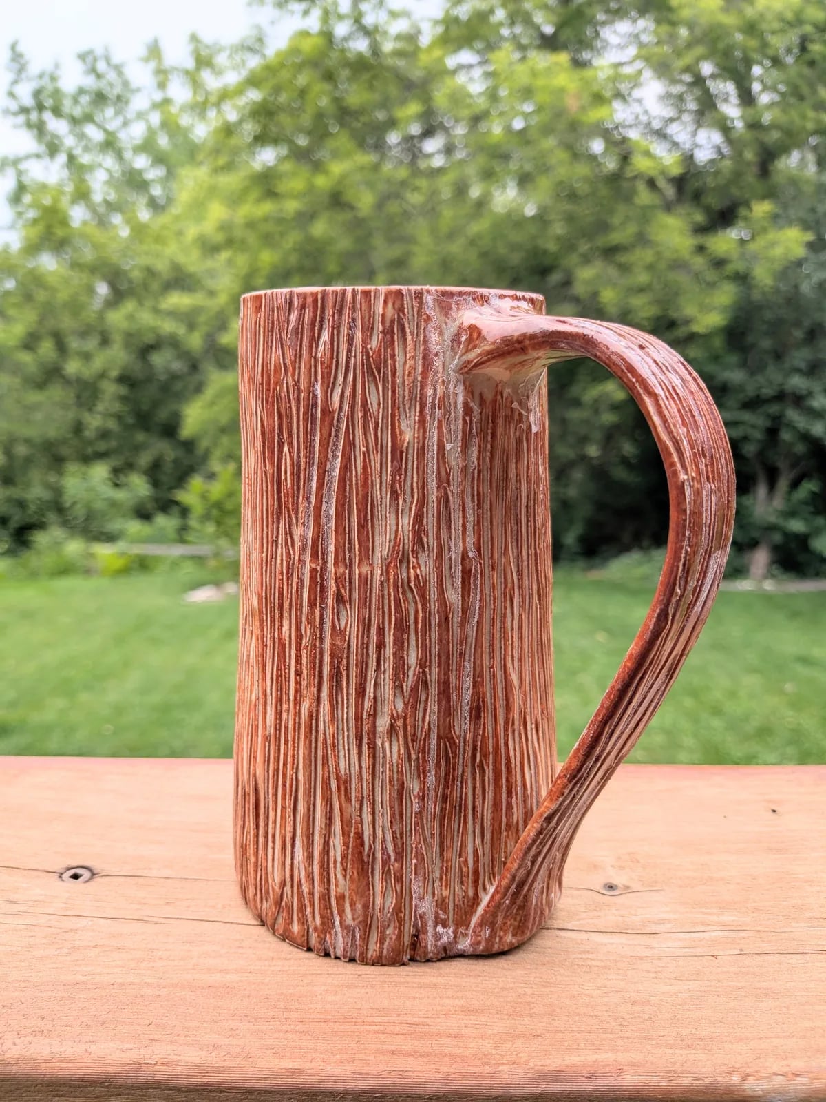 Hand carved "tree" mug 